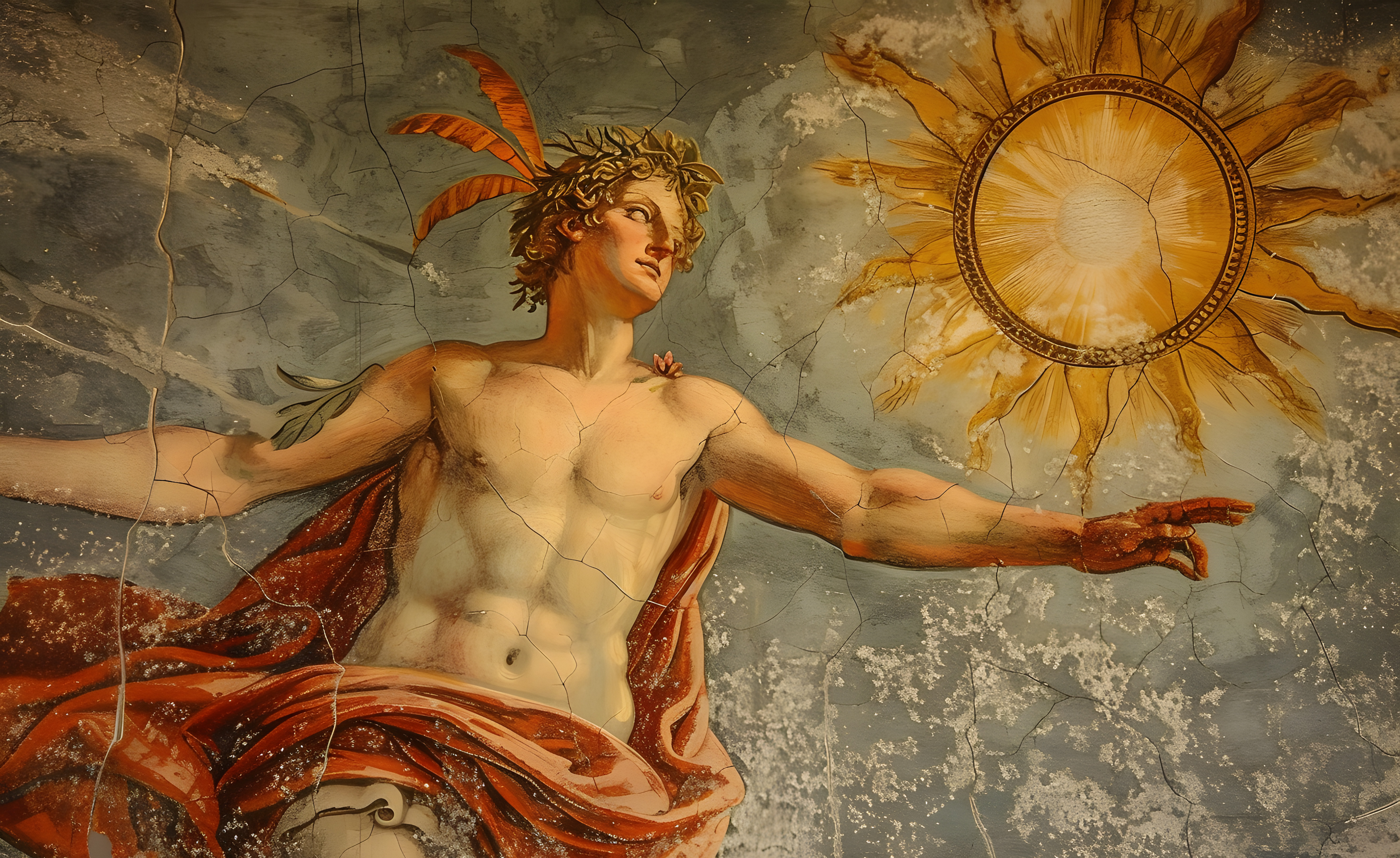 Allegorische Darstellung eines Sonnengottes in einer Renaissance-Szene